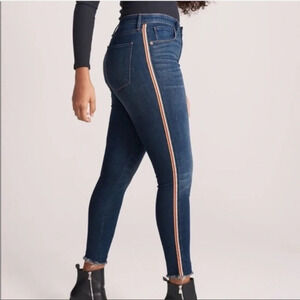 Abercrombie & Fitch Simone High Rise Ankle‎ Jeans Multicolor Stripe Women’s 24 0